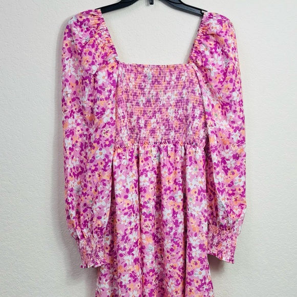 Few Moda Classic Smocked Midi Dress Medium - Picture 12 of 12